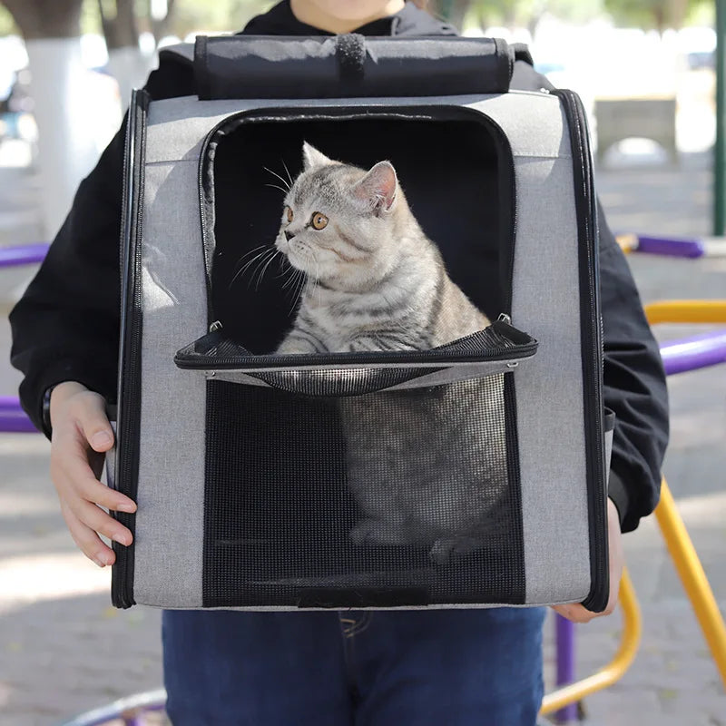 Pet Cat Backpacks Breathable Outdoor Cat Carrier Shoulder Bag for Small Dogs Cats Portable Travel Folding Backpack Pet Supplies Cat-Market