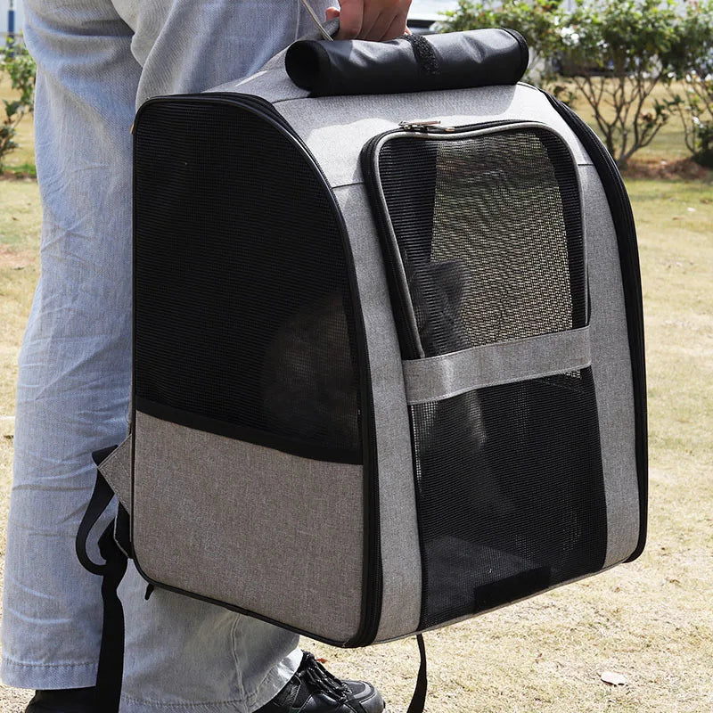 Pet Cat Backpacks Breathable Outdoor Cat Carrier Shoulder Bag for Small Dogs Cats Portable Travel Folding Backpack Pet Supplies Cat-Market